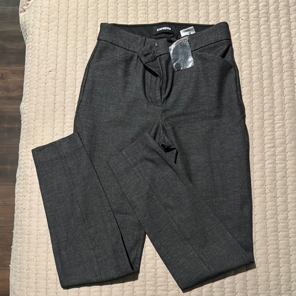 Express Gray Dress Pants with Tapered Fit